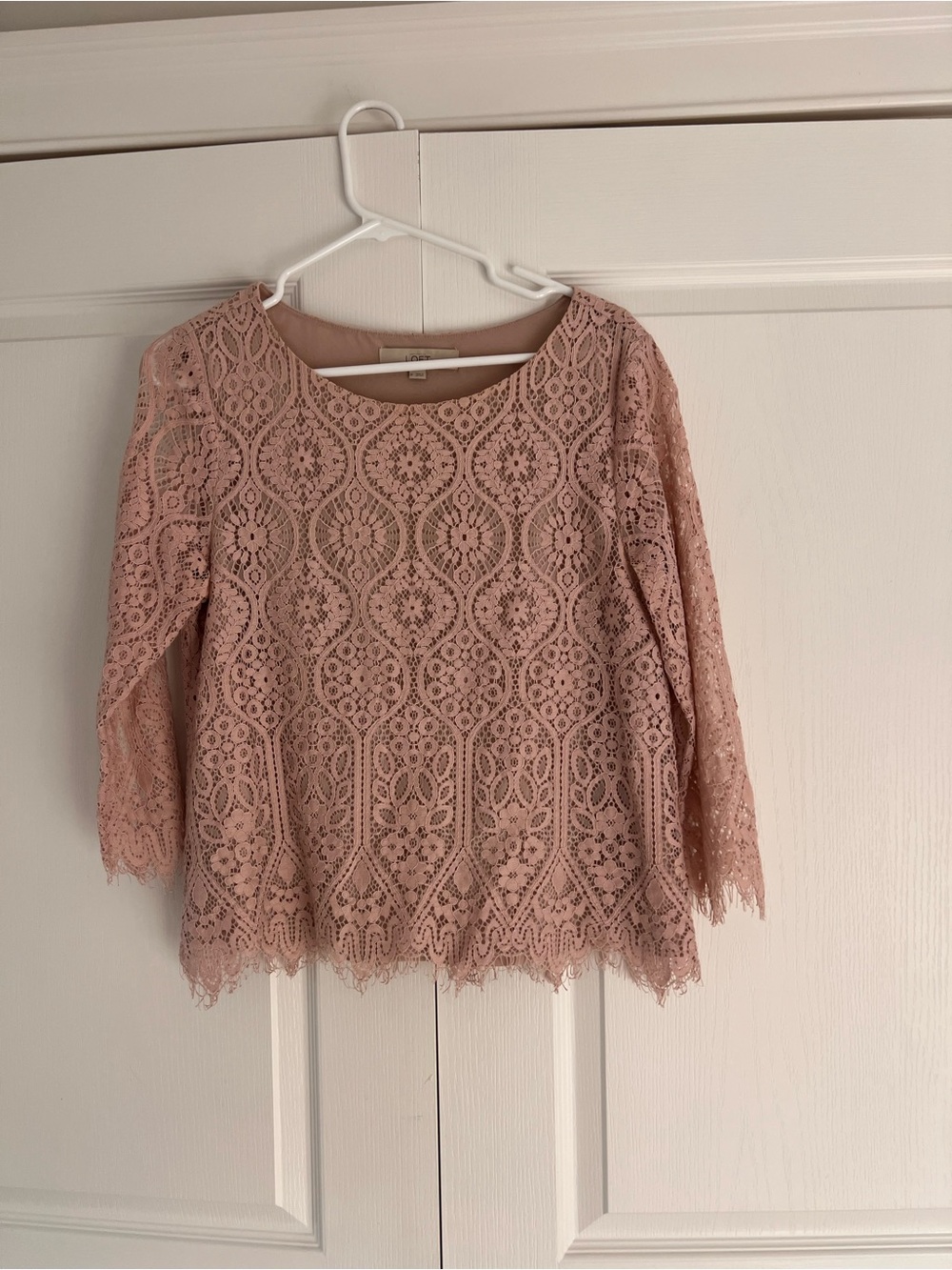 LOFT Dusty Pink Lace Blouse